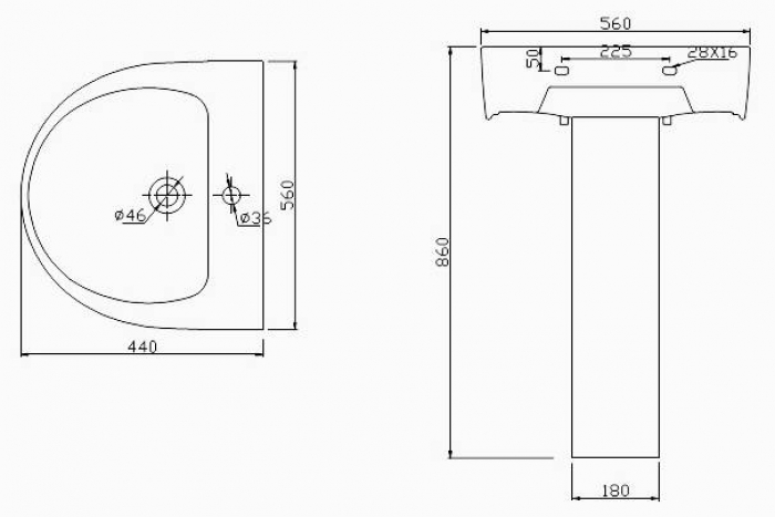 Раковина BELBAGNO Flay 56х44 BB0115L. Фото