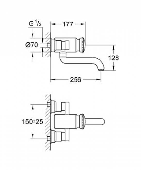 Смеситель для раковины GROHE Contromix Public 36113000. Фото