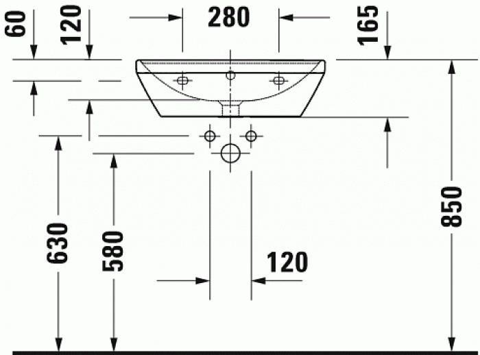 Раковина подвесная DURAVIT D-Neo 55х44 2366550000. Фото