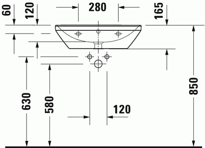 Раковина подвесная DURAVIT D-Neo 60х44 2366600000. Фото