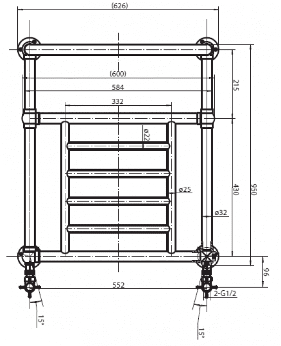 Полотенцесушитель настенный CEZARES BOLOGNA-01. Фото