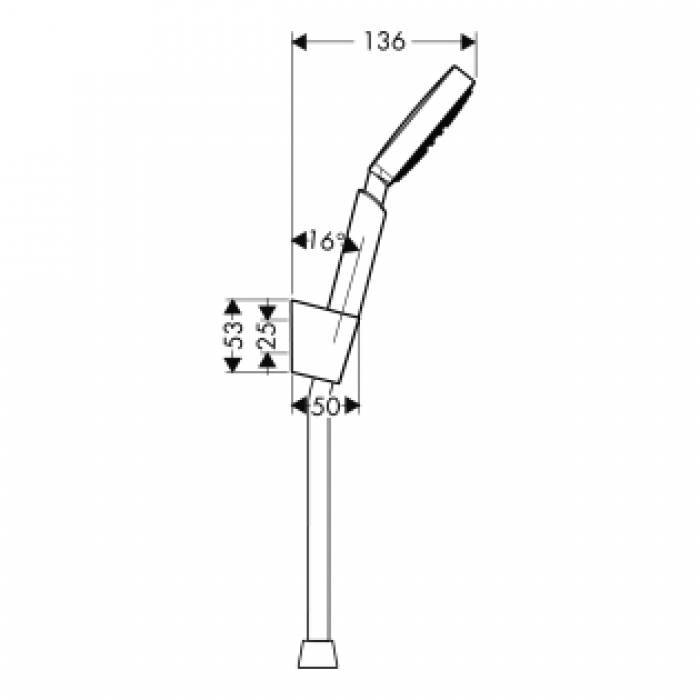 Душевой набор HANSGROHE Raindance S 100 AIR 1jet/Porter'S 27581000. Фото