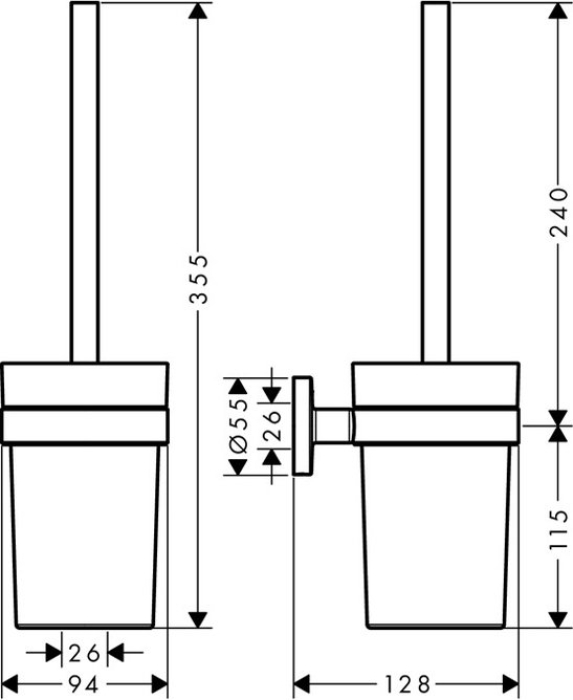 Ерш туалетный Hansgrohe Logis Universal 41722000 для ванной комнаты. Фото