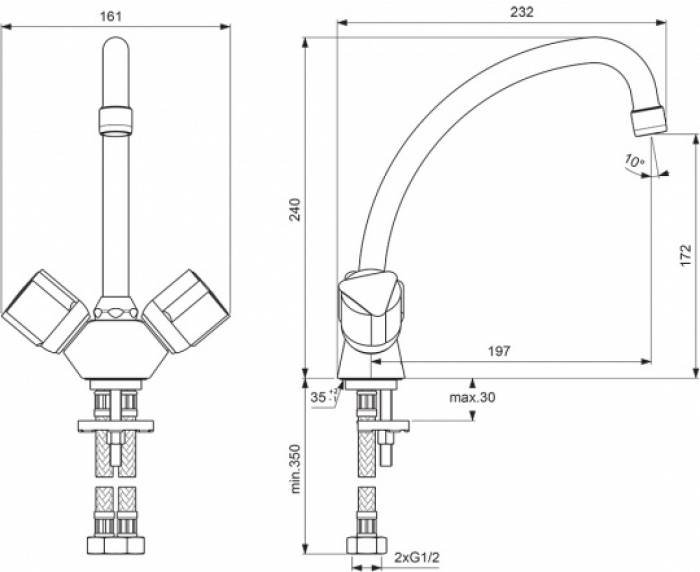 Смеситель для кухни Vidima Eco BA165AA. Фото