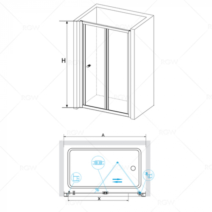 Душевая дверь RGW CLASSIC CL-21 04092175-51 75 см. Фото