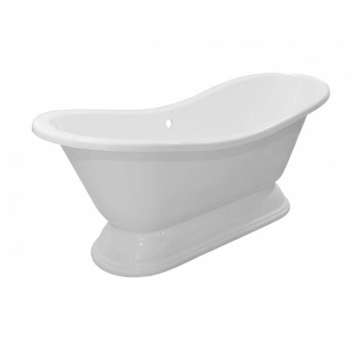 Ванна из литьевого мрамора ЭСТЕТ Бостон на подиуме 180х74. Фото