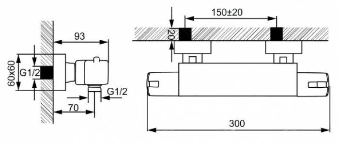 Смеситель для душа с термостатом IDDIS Monet MONSB00i75. Фото