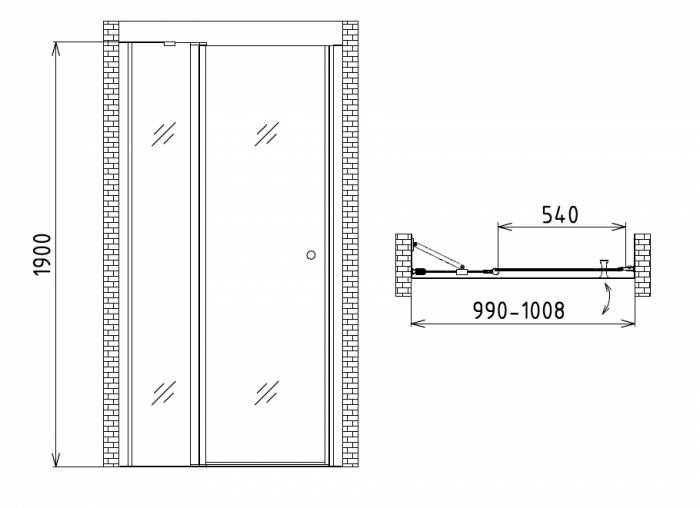 Душевая дверь GEMY New Rockcoco S03191A. Фото