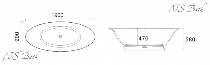 Ванна из литьевого мрамора NS BATH NSB-19900. Фото