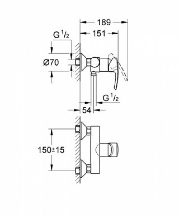Смеситель для душа GROHE Eurostyle 33590001. Фото