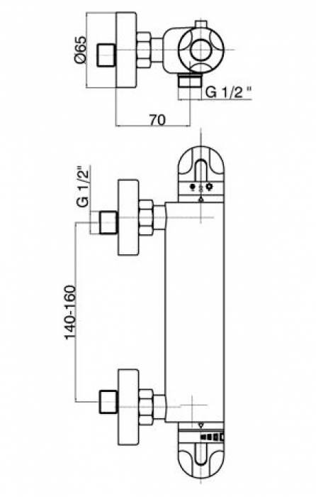 Смеситель для душа термостатический GPD Thermostatic TDB01. Фото