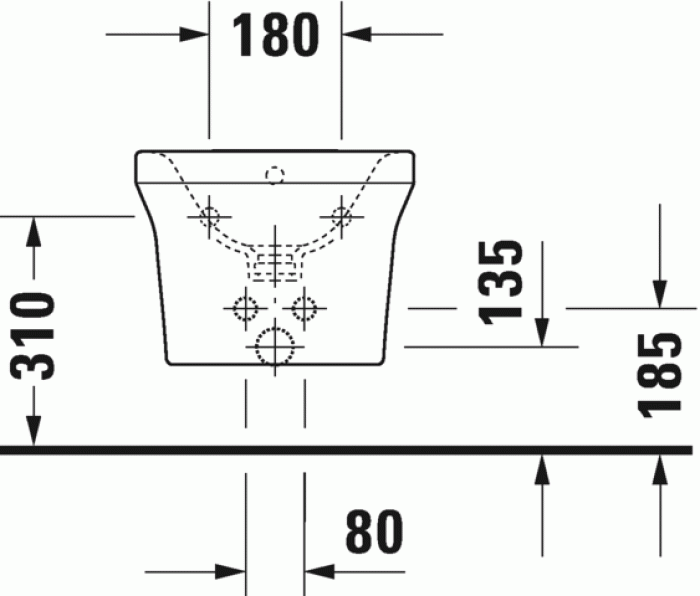 Биде подвесное DURAVIT P3 Comforts 2268150000. Фото