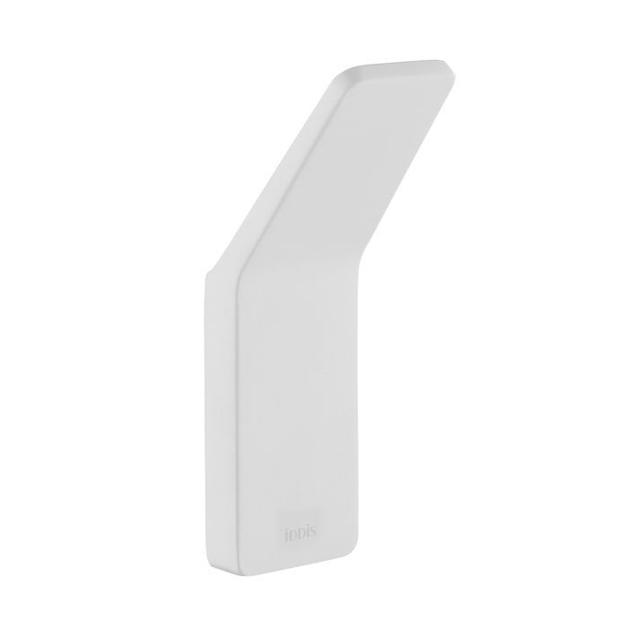 Крючок одинарный сплав металлов Slide белый матовый IDDIS SLIWT10i41 для ванной комнаты. Фото