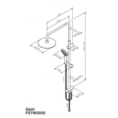 Душевая система ShowerSpot AM.PM Gem F0790000. Фото