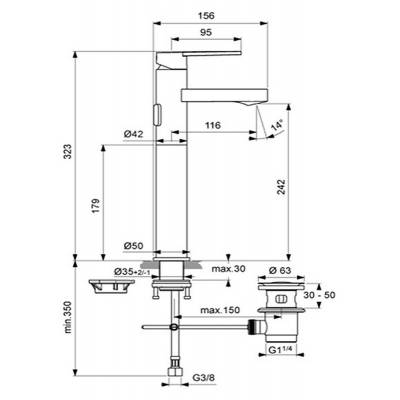 Смеситель для раковины IDEAL STANDARD Atitude B0460AA. Фото