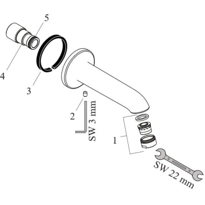 Излив на ванну Hansgrohe E/S 13414000. Фото