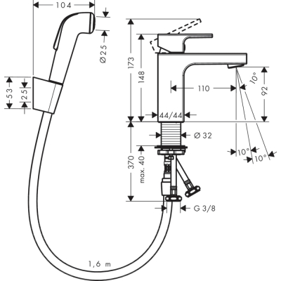 Набор для биде Hansgrohe Vernis Shape 71216000 хром. Фото