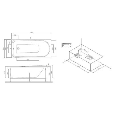 Декоративная фронтальная панель для ванны 150х70 см AM.PM Like W80A-150-070W-P. Фото