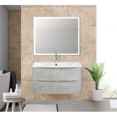 Тумба под раковину подвесная BELBAGNO ACQUA-900-2C-SO-CVG Cemento Verona Grigio. Фото