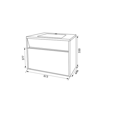 Тумба с умывальником подвесная с ящиком белая 60 см Esper IDDIS ESP60W0i95K. Фото