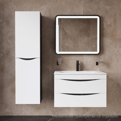 Тумба подвесная 80 см белая/черный мрамор Cloud IDDIS CLO80B0i95 подходит ум. 0138000i28. Фото