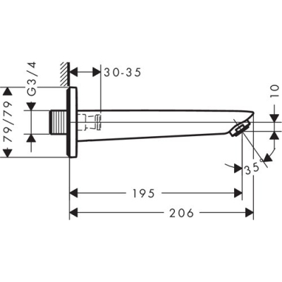 Излив на ванну Hansgrohe Logis 71410000. Фото