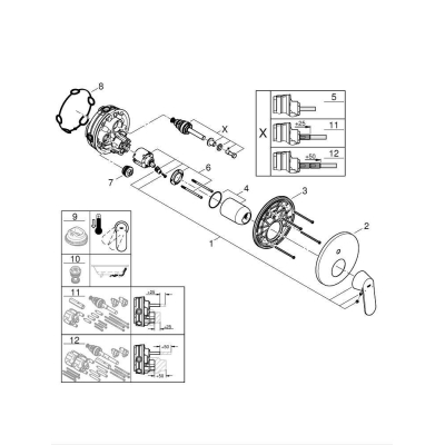 Смеситель для ванны GROHE 24045000 Eurosmart Cosmopolitan, хром. Фото