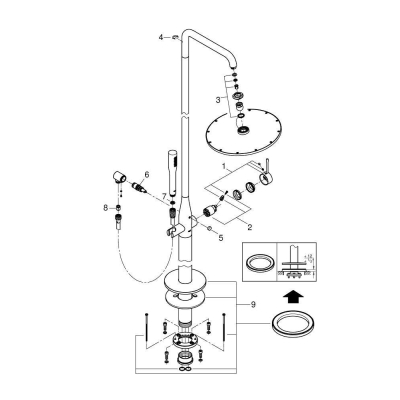 GROHE 23741DC1 Essence New Душ.сис.со смес,свободн-щая. Фото