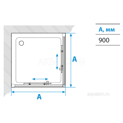 Душевое ограждение Акватон Ritsa квадратное 90х90х200 1AX009SSXX000. Фото