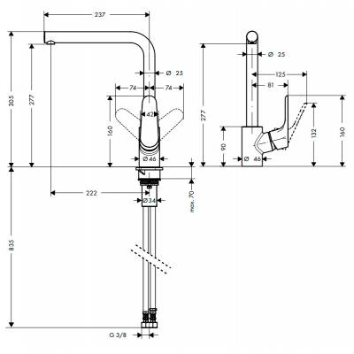 Смеситель для кухни HANSGROHE Focus 31817800. Фото