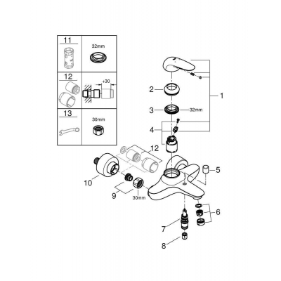 GROHE 23726LS3 Eurostyle 2015 Solid Смеситель для ванны. Фото