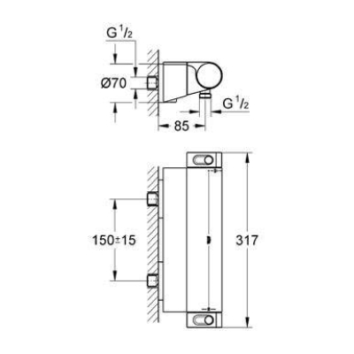 Термостат для душа GROHE Grohtherm 2000 NEW 34469001. Фото