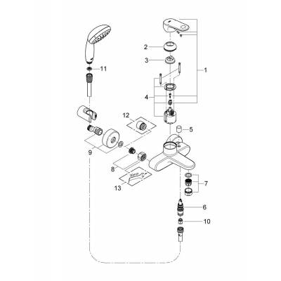 Смеситель для ванны GROHE Europlus II 33547002. Фото