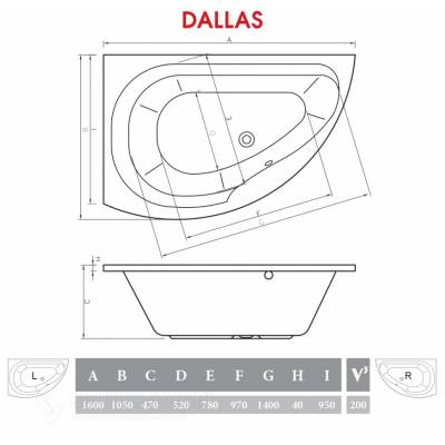 Ванна акриловая ALPEN Dallas 160х105 AVB0012. Фото