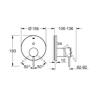 Смеситель для ванны GROHE 24066AL3 atrio New, темный гарфит, матовый. Фото