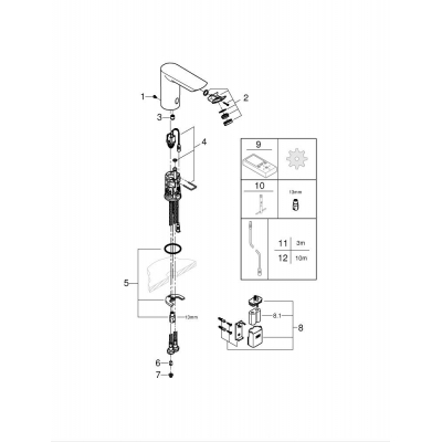 Смеситель для раковины GROHE 36452000 Bau Cosmopolitan E, хром. Фото