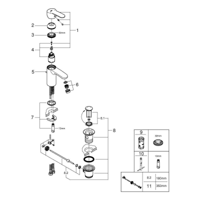 Смеситель для раковины Grohe Eurostyle Cosmopolitan 3355220E. Фото