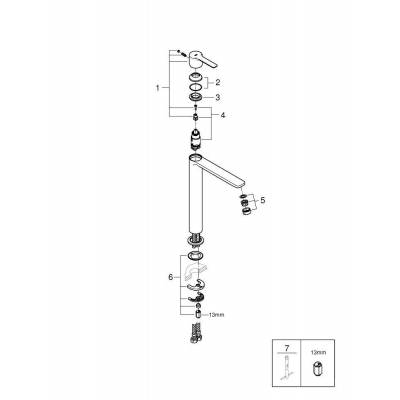 GROHE 23405001 Lineare New Смеситель однорычажный для раковины, свободностоящий. Фото