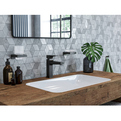 Мыльница AddStoris Hansgrohe 41746670, матовый черный для ванной комнаты. Фото