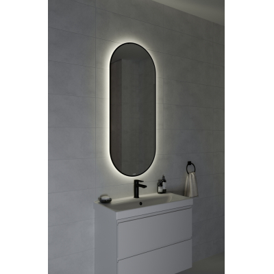 Зеркало CERSANIT Eclipse Smart 50х122 в черной рамке A64151. Фото