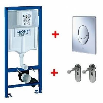 Инсталляция 3 в 1 в сборе для подвесного унитаза GROHE Rapid SL 38721001. Фото