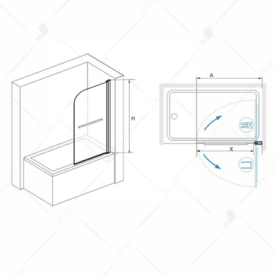 Шторка на ванну RGW SCREENS SC-15 06111508-11 80 см. Фото