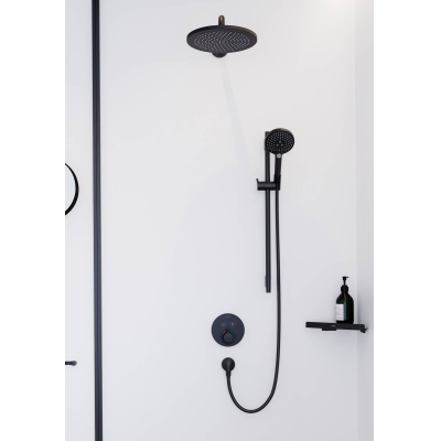 Угловая корзинка AddStoris Hansgrohe 41741670, матовый черный для ванной комнаты. Фото