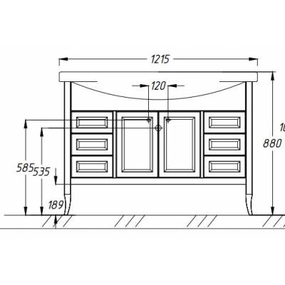 Тумба с раковиной напольная OPADIRIS Мираж 120. Фото