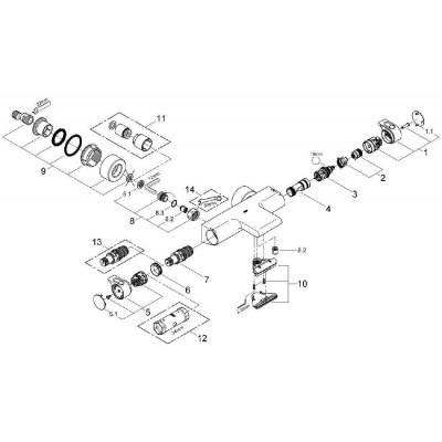 Термостатический смеситель для ванны GROHE Grohtherm 2000 34174001. Фото