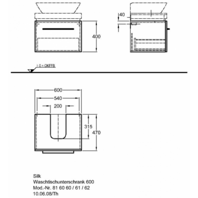 Тумба под раковину KERAMAG Silk 816061000. Фото