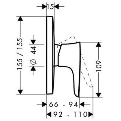 Смеситель для душа Hansgrohe PuraVida хром 15665000. Фото