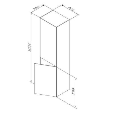 Шкаф-пенал подвесной 40 см, универсальный, графит матовый AM.PM Inspire 2.0 M50ACHX0406GM. Фото