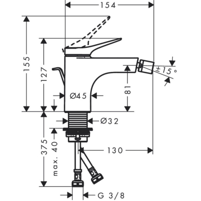 Смеситель для биде Vivenis 75200670, матовый черный. Фото