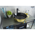 Раковина накладная GID Nc412 42х42 52214 Черный / Золото Раковина накладная GID Nc412 42х42 52214 Черный / Золото. Фото